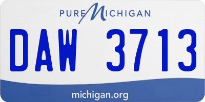 MI license plate DAW3713