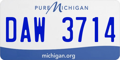 MI license plate DAW3714