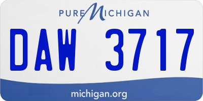 MI license plate DAW3717