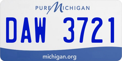 MI license plate DAW3721