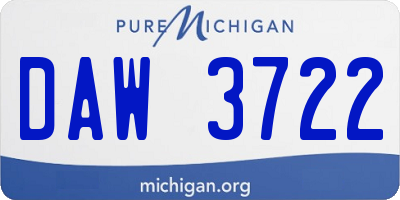 MI license plate DAW3722