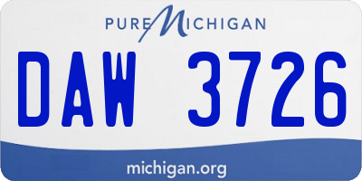 MI license plate DAW3726