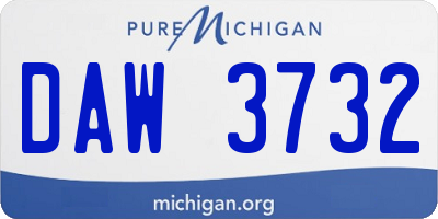 MI license plate DAW3732