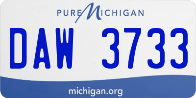 MI license plate DAW3733