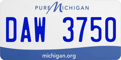 MI license plate DAW3750