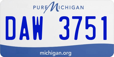 MI license plate DAW3751