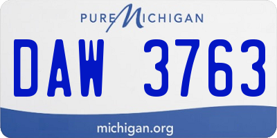 MI license plate DAW3763