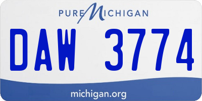 MI license plate DAW3774
