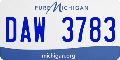 MI license plate DAW3783