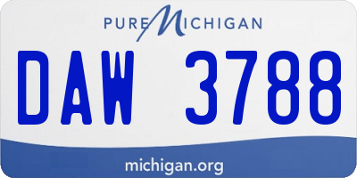 MI license plate DAW3788