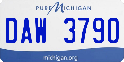 MI license plate DAW3790