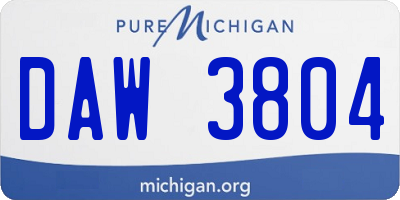 MI license plate DAW3804