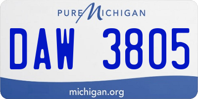 MI license plate DAW3805