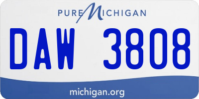 MI license plate DAW3808