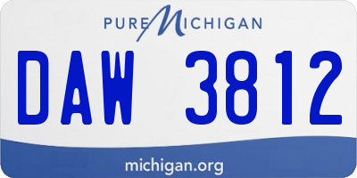 MI license plate DAW3812