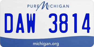 MI license plate DAW3814