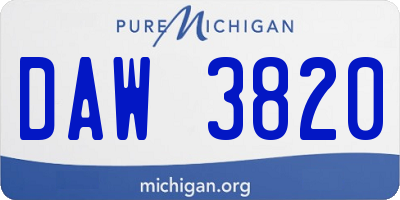 MI license plate DAW3820