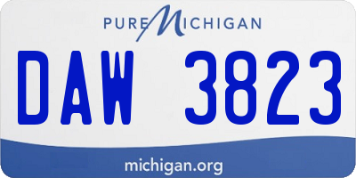 MI license plate DAW3823