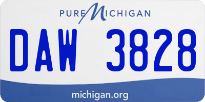 MI license plate DAW3828