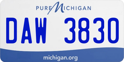 MI license plate DAW3830