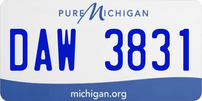 MI license plate DAW3831