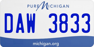 MI license plate DAW3833