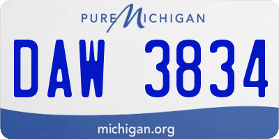 MI license plate DAW3834