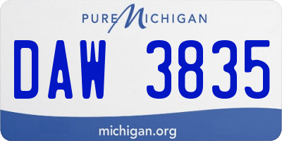 MI license plate DAW3835