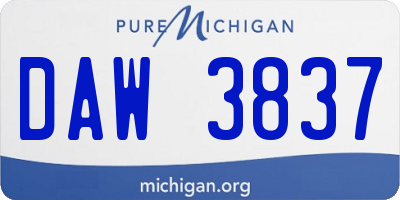 MI license plate DAW3837