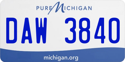 MI license plate DAW3840