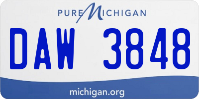 MI license plate DAW3848