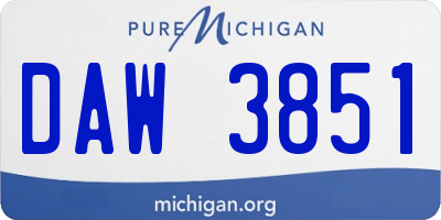 MI license plate DAW3851