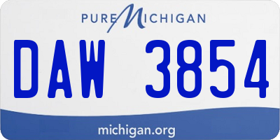 MI license plate DAW3854