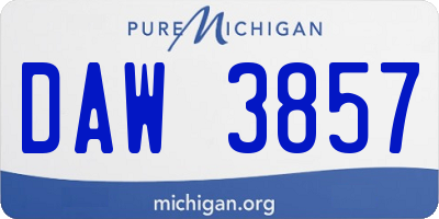 MI license plate DAW3857