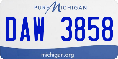 MI license plate DAW3858