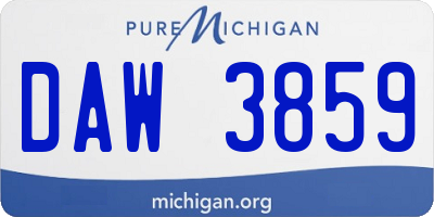 MI license plate DAW3859