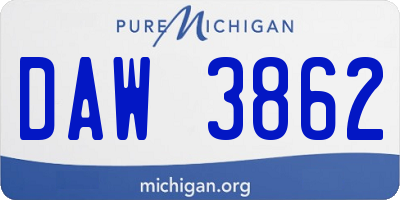 MI license plate DAW3862