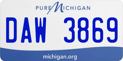 MI license plate DAW3869