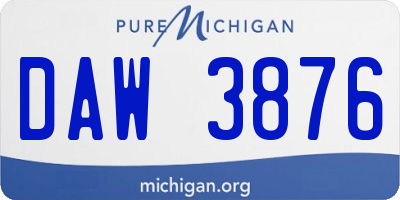 MI license plate DAW3876