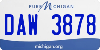 MI license plate DAW3878