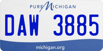 MI license plate DAW3885