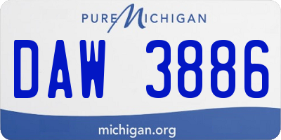 MI license plate DAW3886