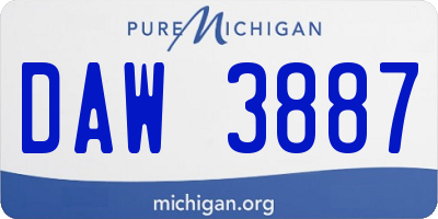 MI license plate DAW3887