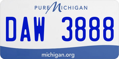 MI license plate DAW3888