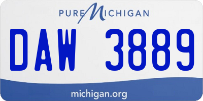 MI license plate DAW3889