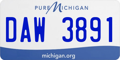 MI license plate DAW3891