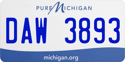 MI license plate DAW3893