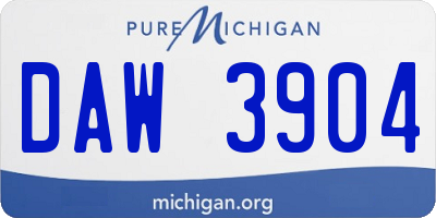 MI license plate DAW3904