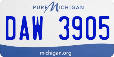 MI license plate DAW3905