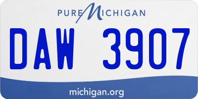 MI license plate DAW3907